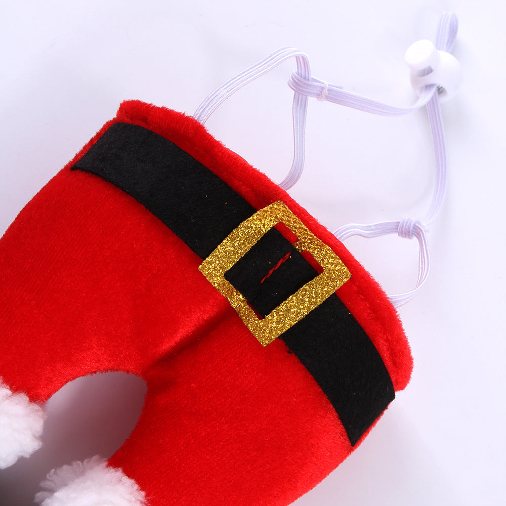 Dog Cat Christmas Costume Christmas Hat For Pet Outfit For Small Dogs Cute Fleece Hat Party Event Apparel Funny Clothes Accessory