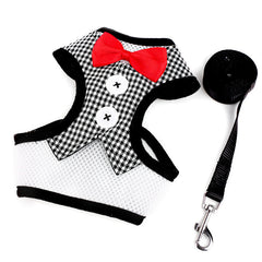 Dog leashes Small dog Teddy vest-style bow evening dress chest straps Pet supplies