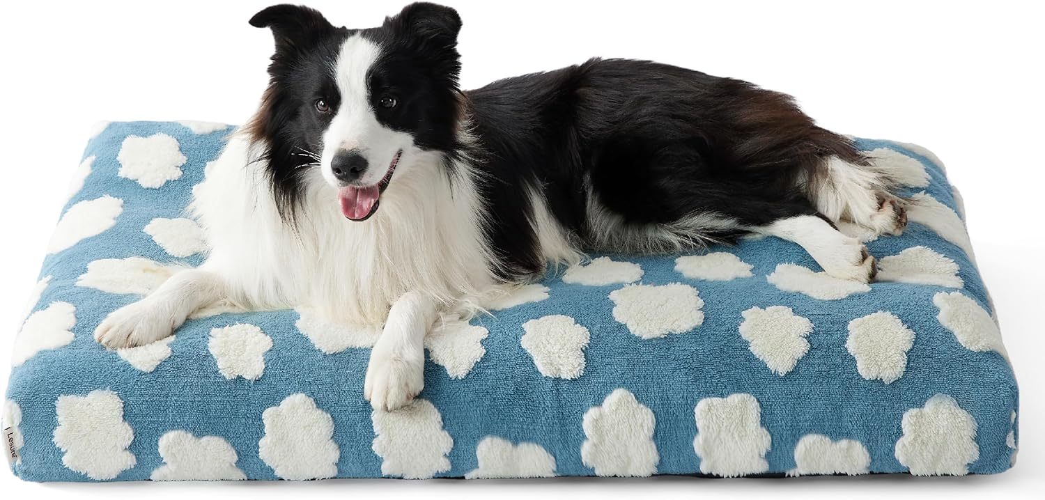 Dog Beds Large Sized Dog Thick Shredded Chopped Foam Pet Bed Dog Bed Indoor With Removable Cover Cute Modern Fuzzy Plush  Anti Slip Bottom