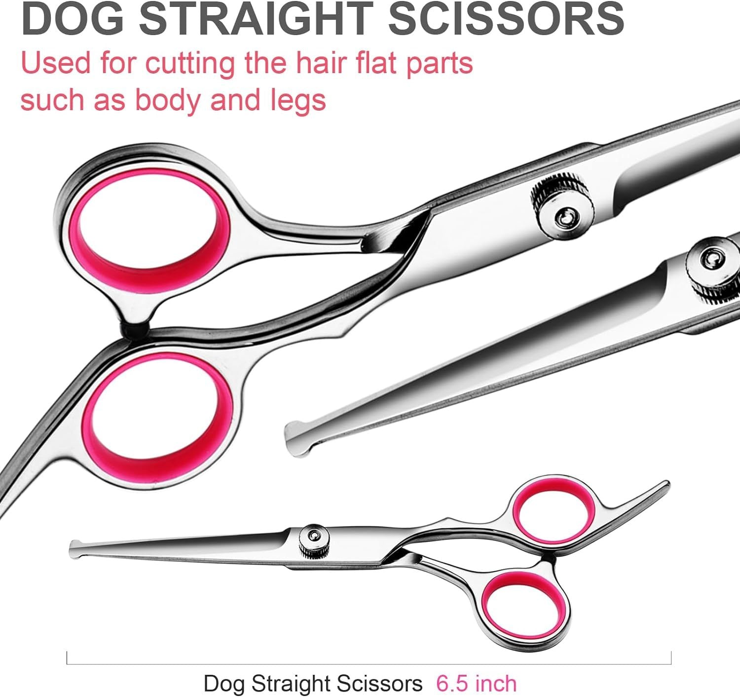 Dog Grooming Scissors With Safety Round Tips Stainless Steel Professional Dog Grooming Kit Thinning Curved Scissors And Comb For Dog Cat Pet