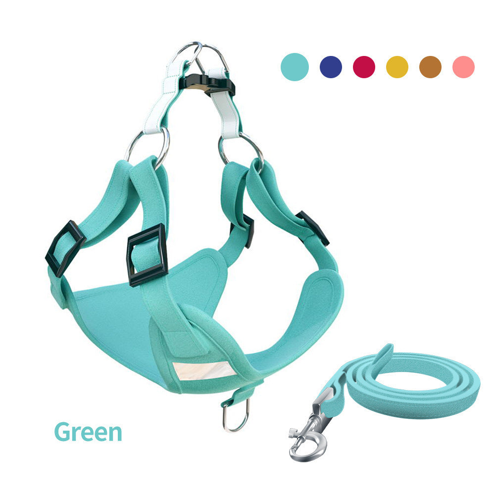 Pet Dog Harness Reflective Dog Leash Vest Type Harness Set