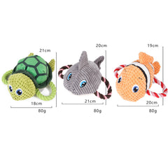 Pet Toys Turtle Shaped Dog Chewing Toys Interactive Pet Stuffed Toys Dog Knot Toys